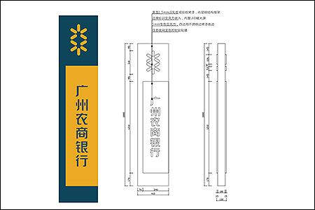 广州农商银行侧门指示牌